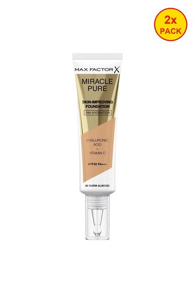 Max Factor Двойна опаковка Miracle Pure Skin-Improving Foundation SPF30, 45 Т...