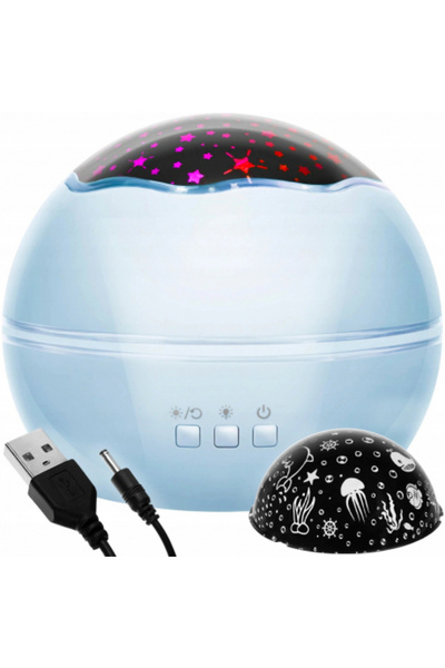 Izoxis Φωτιστικό νυκτός προβολέας USB μπλε (0026724)