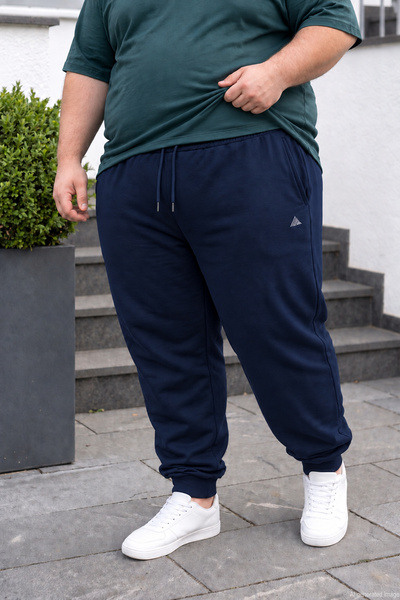 REMSA Men's Oversized Large Size Elastic Leg Sweatpants 3714 Navy Blue
