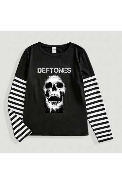 Touz Moda Μπλουζάκι Unisex Oversize με στάμπα Metal Music και στάμπα στα μανίκια