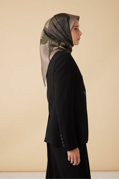 Maisa Hale Twill İpek Eşarp VİZON 90 x 90