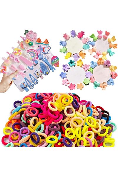 CHOTALIYA 123 piece hair accessory combo including 10 mini clips, 100 colourf...