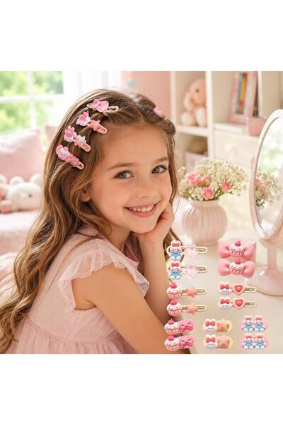 GENERAL 14Pcs Kawaii Bunny Hair Clips for Girls, Cute Cartoon Rabbit Hair Bar...