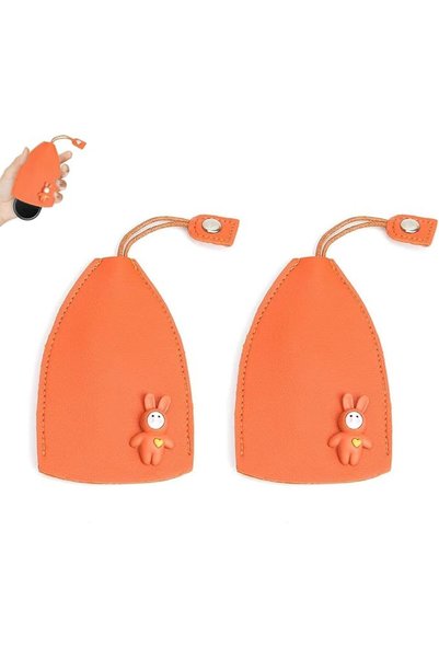 GENERAL 2 PCS PU Leather Car Key Case, Cute Pull Type Key Coverfor Men and Wo...