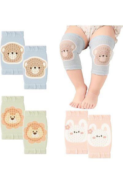 TECHSON 3 Pairs Baby Knee Pads for Crawling – Anti-Slip Soft Toddler Leg Warm...