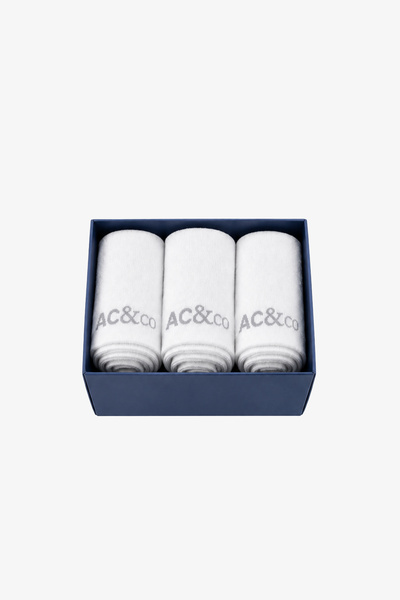 AC&Co / Altınyıldız Classics Erkek Beyaz 3 'lü Paket Soket Çorap Seti Özel Hediye Kutulu Yumuşak Dokulu Sıcak Tutan