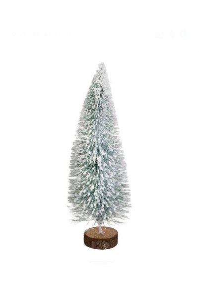 OEM Brad de Crăciun decorativ, verde, înzăpezit, 25cm