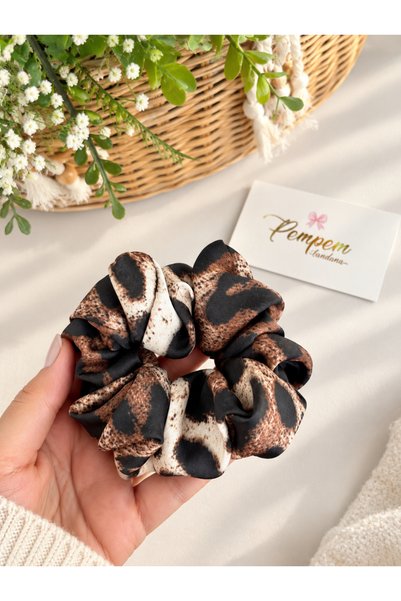 pempem bandana Satin Leopard Pattern 3-Piece Buckle Set for Girls/Adults