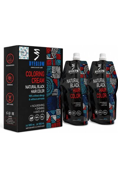 GALLARIAGLOW DyeGlow Hair Color Cream – Natural Black | Ammonia-Free & Non-Al...