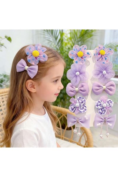 1001DİZAYN 10-Pcs Toddler Hair Accessories Set,Bows for Girls Hair Clips Set(...