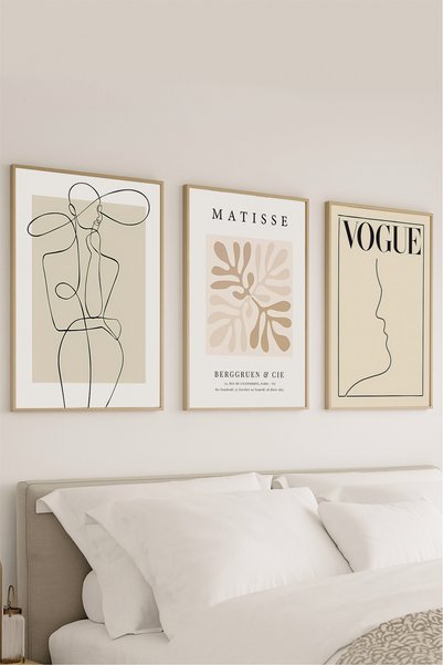 VOBA STORE 3 PARÇA ÇERÇEVE GÖRÜNÜMLÜ MDF TABLO SETİ-68