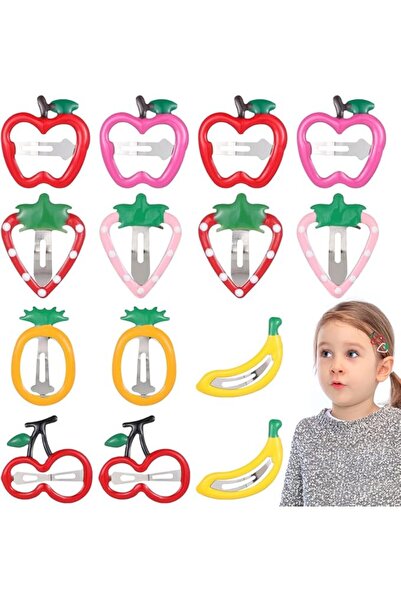 Veemoon 14 Pcs Fruit Hair Clips for Kids Girls, Cute Cartoon Snap Barrettes M...