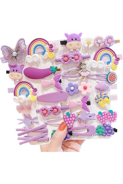 GENERAL 28 PCS Cute Hair Clips Fashion Girls Hair Accessories Flower Fruit Co...