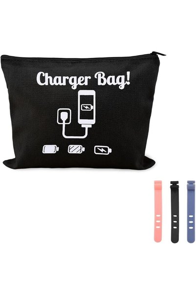 YangQian Charger Bag for Traveling Camping Cable Cord Organizer Bag for Trave...