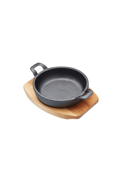 Artesa Mini frying pan, cast iron, 12 cm, with wooden stand -