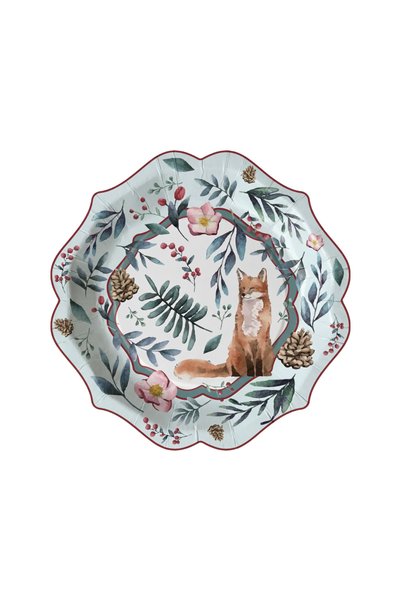 Winter Fox Kağıt Tabak 23 cm 12'li Paket