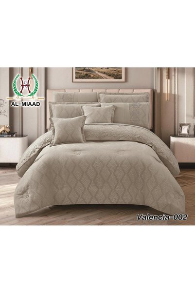 ALMIAAD Jacquard and Lace Bridal Bedspread Set 10 Pieces Nefren with Padded P...