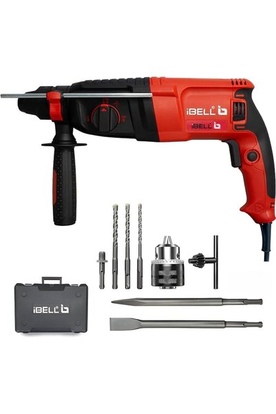 Ibello مثقاب دوار IBELL RH26-24، بقوة 800 واط، مع محرك نحاسي، وظرف SDS Plus ب...