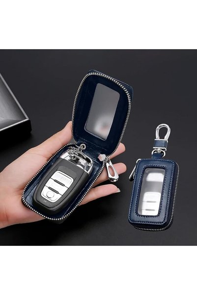 Caramiore Car Key Fob Case, Zipper Closure with Metal Hook, Scratch & Dust Re...