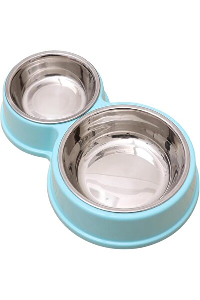 GENERAL Dual Stainless Steel Pet Bowl Dog Food and Water Feeder No-Slip Base ...
