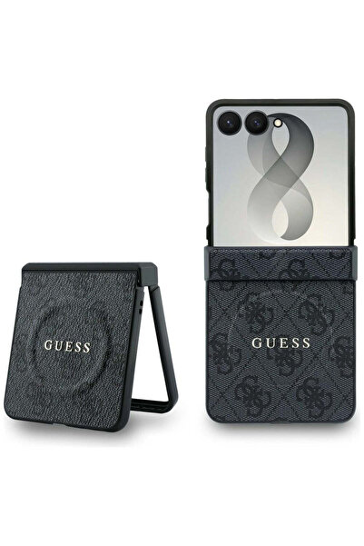 Guess Θήκη για Samsung Galaxy Z Flip8, 4G, Δερμάτινη Κλασική MagSafe, Μαύρη