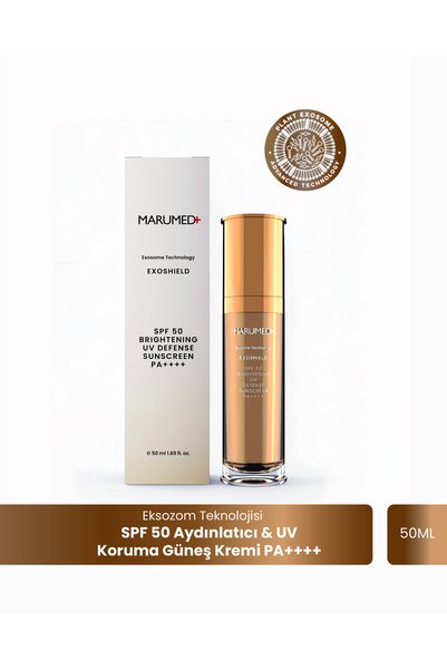 Marumed + ExoShield SPF 50 Aydınlatıcı UV Koruma Güneş Kremi PA++++ 50 ML
