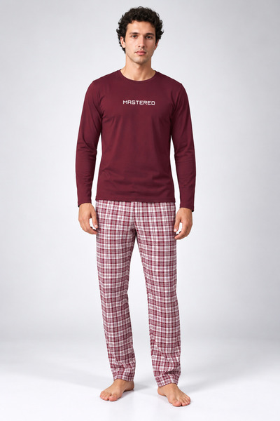 Serena Pijama bărbați cu mânecă lungă și pantaloni lungi cu imprimeu