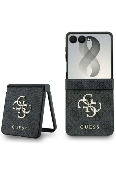 Guess Husă rigidă pentru Samsung Galaxy Z Flip8, 4G, cu logo mare, Negru