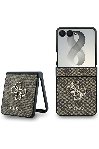 Guess Θήκη για Samsung Galaxy Z Flip8, Σκληρή θήκη 4G Μεγάλο Λογότυπο, Καφέ