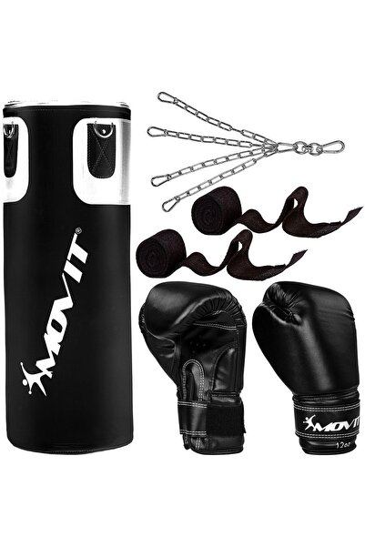MOVIT Set sac de box, manusi, bandaje, pentru adulti, negru