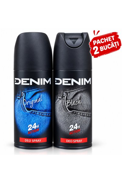 Denim 2x 100 ml deodorant pentru mâini original + Black