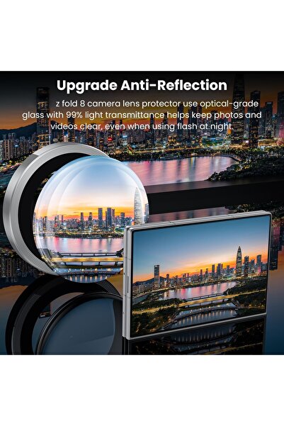 CaseOnn Single 9H Camera Lens Protector Compatible with Samsung Galaxy Z Fold 8 Silver