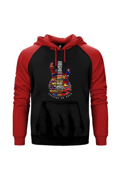 CrowsGate Legends Rock Red Double Color Raglan Sleeve Hooded Sweatshirt