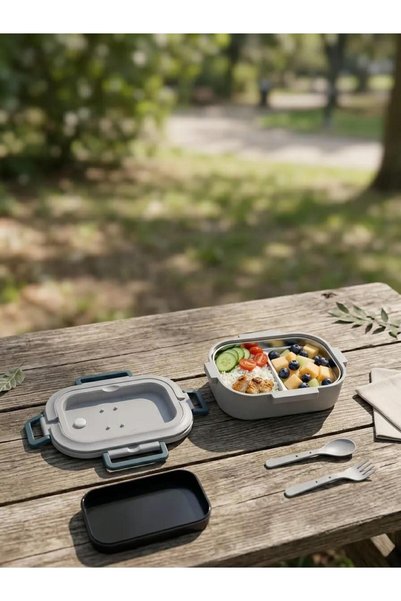 Cosiness Lunch Box Steel Container with 2 Compartments for Nutrition & Storage