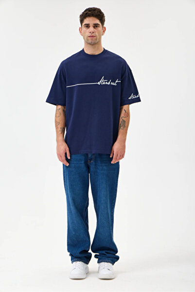 Stand Out Oversize T-Shirt - Lacivert