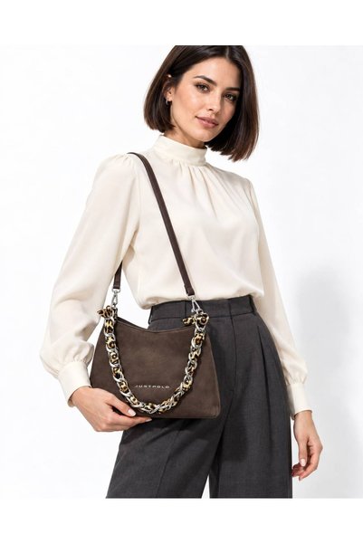Just Polo Women's Suede Hand and Shoulder Bag