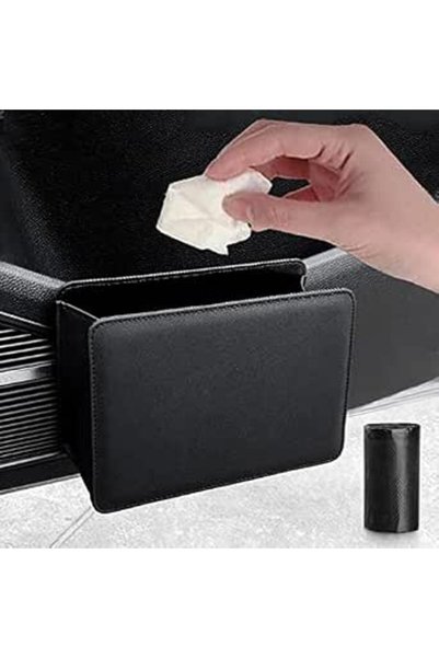 accmor Car Trash Can, Leather Vehicle Trash Bin Car Dustbin Garbage Organizer...
