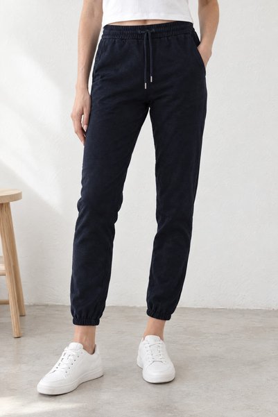 Pepeross Women's Jogger Sweatpants with Elastic Waist and Cuffs and Pockets, Navy Blue