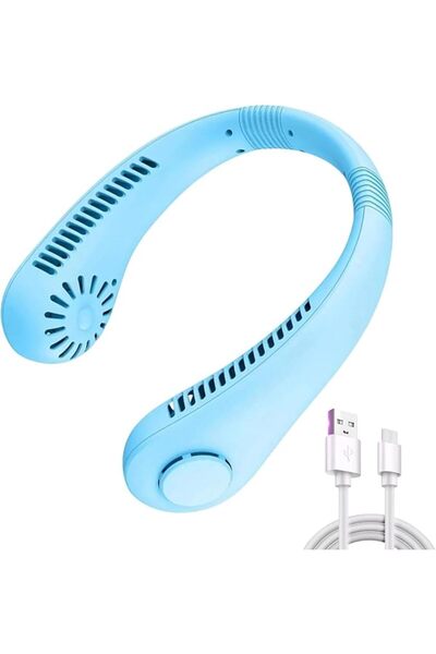Generic مروحة رقبة محمولة قابلة لإعادة الشحن عبر USB بثلاث سرعات للتبريد