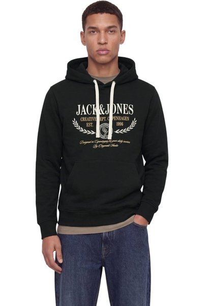 Jack & Jones JACK &JONES Frederiksberg Πολύχρωμο φούτερ - 12305788-Μαύρο