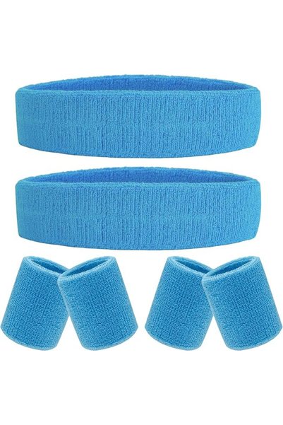 GENERAL 6 Pieces Sweatband Set Sports Headband Wristband Set, Moisture Wickin...
