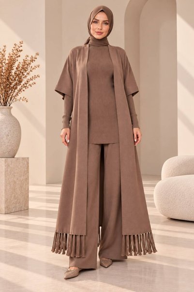 MAY MARA Women's 3-Piece Tesutu Tricot Suit with Vest, Blouse and Pants