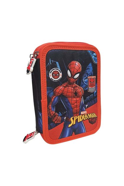Marvel Spider-Man Spiderman pencil case, with 43 pieces and 3 compartments, m...