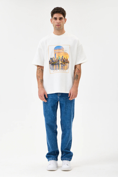 New York Oversize T-Shirt - Ekru
