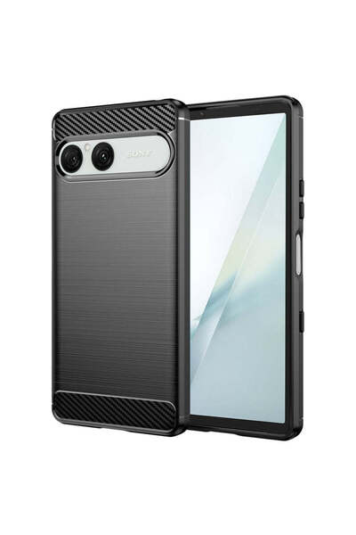 Techsuit Husă pentru Sony Xperia 10 VIII, Silicon Carbon, Negru