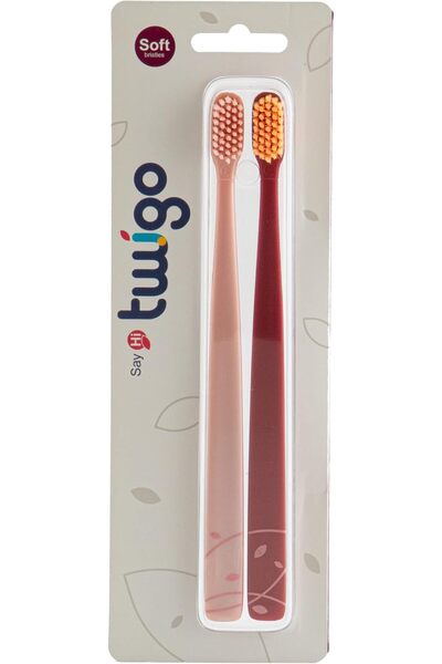 Flipper FLP Twigo Adult Toothbrush in Rose Gold and Garnet Red