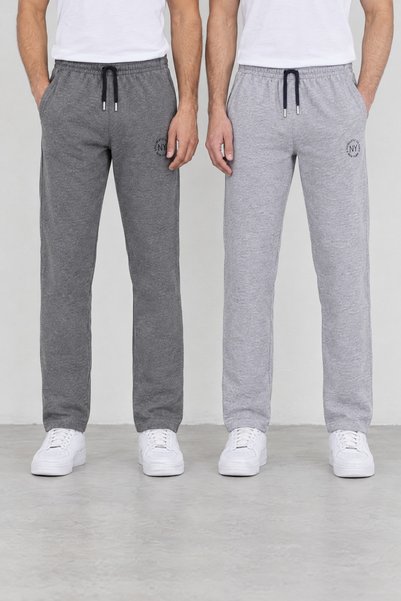 Pepeross Men's Straight Leg Elastic Waist Pocket Basic 2-Piece Sweatpants Ant...