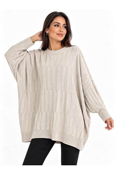 ÇALIKUŞU TRİKO Fi̇ti̇lli̇ Bat Sleeve Bluz M2482