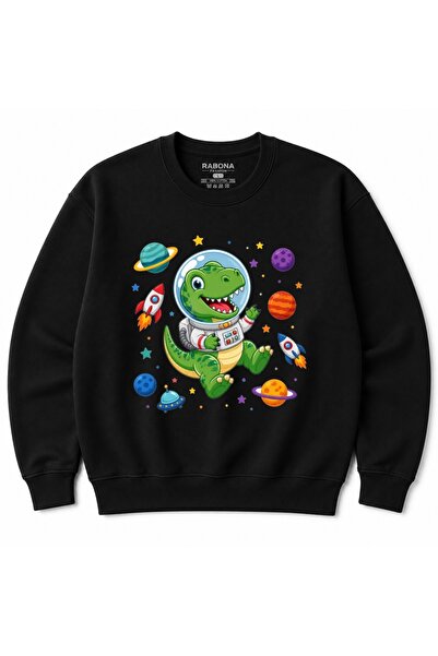 Rabona Fashion Space Explorer Dino - Cute Astronaut Dinosaur Galaxy Graphic S...