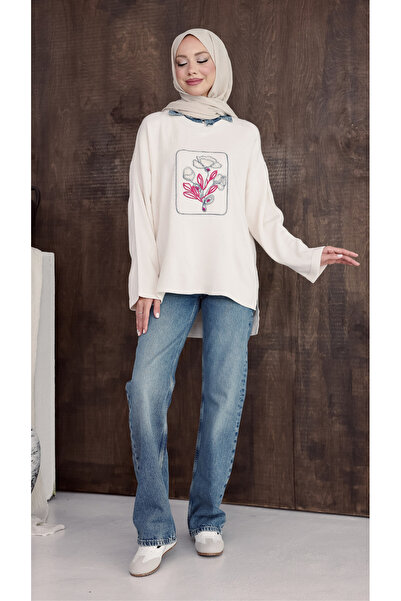 sorisso Knitwear Washable Denim Collar Embroidered